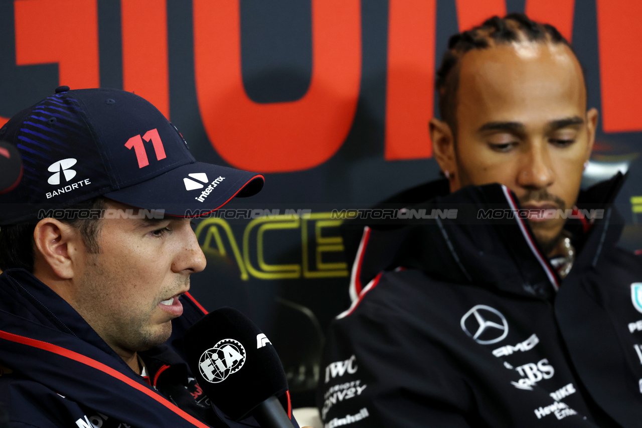GP BELGIO, Sergio Perez (MEX) Red Bull Racing in the FIA Press Conference.

27.07.2023. Formula 1 World Championship, Rd 13, Belgian Grand Prix, Spa Francorchamps, Belgium, Preparation Day.

 - www.xpbimages.com, EMail: requests@xpbimages.com © Copyright: Rew / XPB Images
