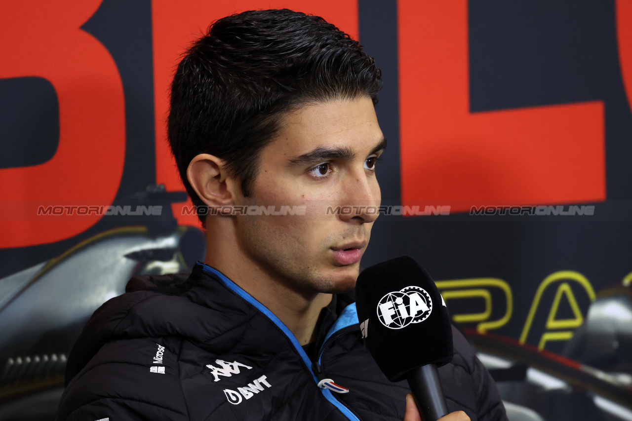 GP BELGIO, Esteban Ocon (FRA) Alpine F1 Team in the FIA Press Conference.

27.07.2023. Formula 1 World Championship, Rd 13, Belgian Grand Prix, Spa Francorchamps, Belgium, Preparation Day.

 - www.xpbimages.com, EMail: requests@xpbimages.com © Copyright: Rew / XPB Images