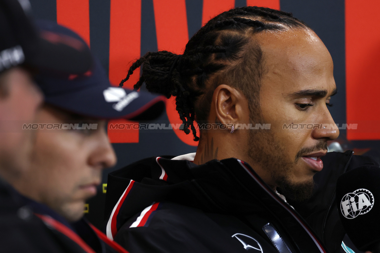 GP BELGIO, Lewis Hamilton (GBR) Mercedes AMG F1 in the FIA Press Conference.

27.07.2023. Formula 1 World Championship, Rd 13, Belgian Grand Prix, Spa Francorchamps, Belgium, Preparation Day.

 - www.xpbimages.com, EMail: requests@xpbimages.com © Copyright: Rew / XPB Images