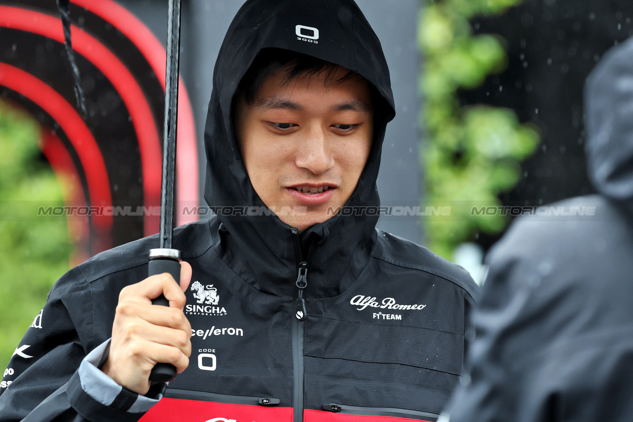 GP BELGIO, Zhou Guanyu (CHN) Alfa Romeo F1 Team.

27.07.2023. Formula 1 World Championship, Rd 13, Belgian Grand Prix, Spa Francorchamps, Belgium, Preparation Day.

 - www.xpbimages.com, EMail: requests@xpbimages.com © Copyright: Rew / XPB Images