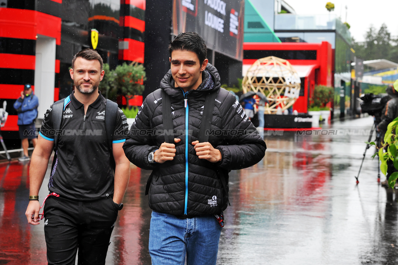 GP BELGIO, Esteban Ocon (FRA) Alpine F1 Team.

27.07.2023. Formula 1 World Championship, Rd 13, Belgian Grand Prix, Spa Francorchamps, Belgium, Preparation Day.

- www.xpbimages.com, EMail: requests@xpbimages.com © Copyright: Bearne / XPB Images