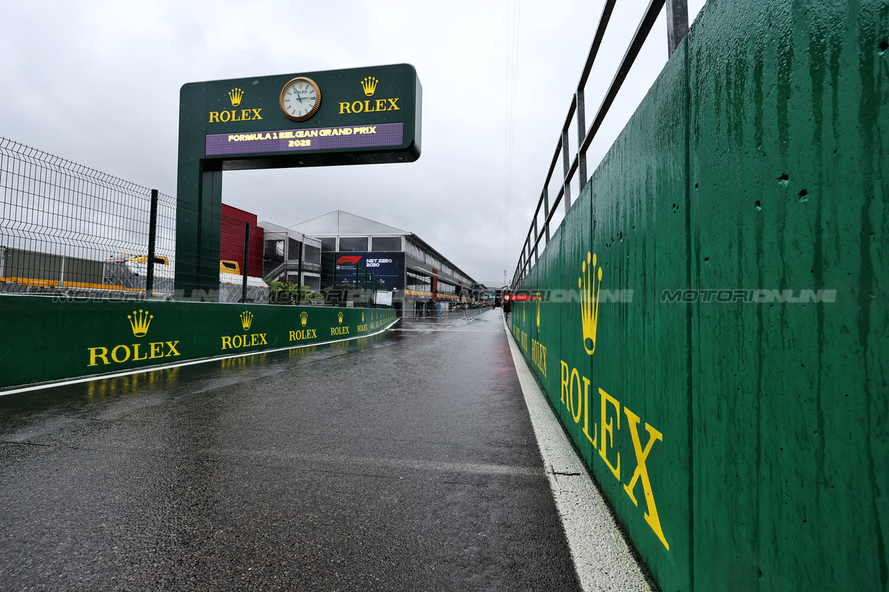 GP BELGIO, Circuit Atmosfera - Pit exit.

27.07.2023. Formula 1 World Championship, Rd 13, Belgian Grand Prix, Spa Francorchamps, Belgium, Preparation Day.

- www.xpbimages.com, EMail: requests@xpbimages.com © Copyright: Moy / XPB Images