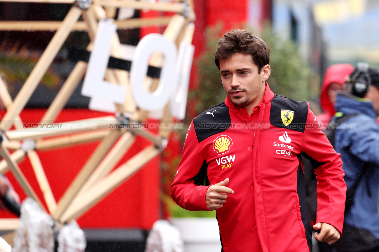 GP BELGIO, Charles Leclerc (MON) Ferrari.

27.07.2023. Formula 1 World Championship, Rd 13, Belgian Grand Prix, Spa Francorchamps, Belgium, Preparation Day.

 - www.xpbimages.com, EMail: requests@xpbimages.com © Copyright: Rew / XPB Images