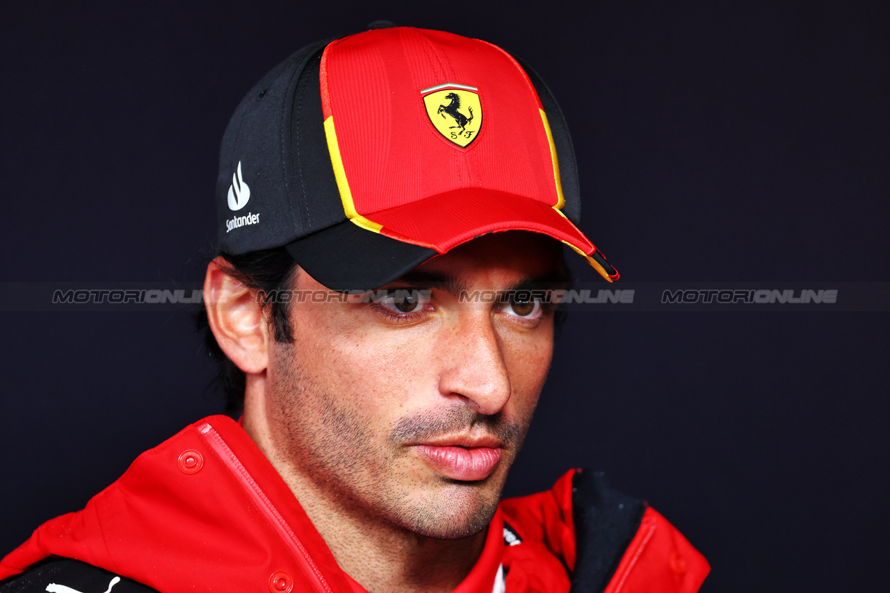 GP BELGIO, Carlos Sainz Jr (ESP) Ferrari.

27.07.2023. Formula 1 World Championship, Rd 13, Belgian Grand Prix, Spa Francorchamps, Belgium, Preparation Day.

 - www.xpbimages.com, EMail: requests@xpbimages.com © Copyright: Coates / XPB Images