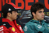 GP BELGIO, Lance Stroll (CDN) Aston Martin F1 Team e Charles Leclerc (MON) Ferrari in the FIA Press Conference.
27.07.2023. Formula 1 World Championship, Rd 13, Belgian Grand Prix, Spa Francorchamps, Belgium, Preparation Day.
 - www.xpbimages.com, EMail: requests@xpbimages.com © Copyright: Rew / XPB Images