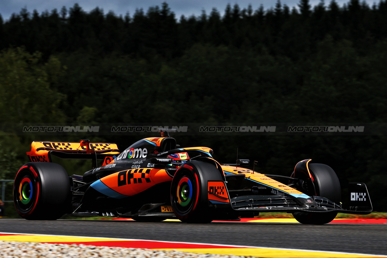 GP BELGIO, Oscar Piastri (AUS) McLaren MCL60.

29.07.2023. Formula 1 World Championship, Rd 13, Belgian Grand Prix, Spa Francorchamps, Belgium, Sprint Day.

 - www.xpbimages.com, EMail: requests@xpbimages.com © Copyright: Coates / XPB Images