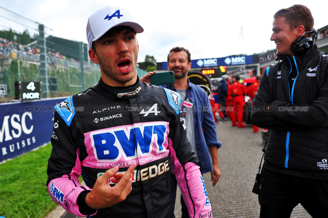 GP BELGIO, Pierre Gasly (FRA) Alpine F1 Team on the grid.

29.07.2023. Formula 1 World Championship, Rd 13, Belgian Grand Prix, Spa Francorchamps, Belgium, Sprint Day.

- www.xpbimages.com, EMail: requests@xpbimages.com © Copyright: Batchelor / XPB Images