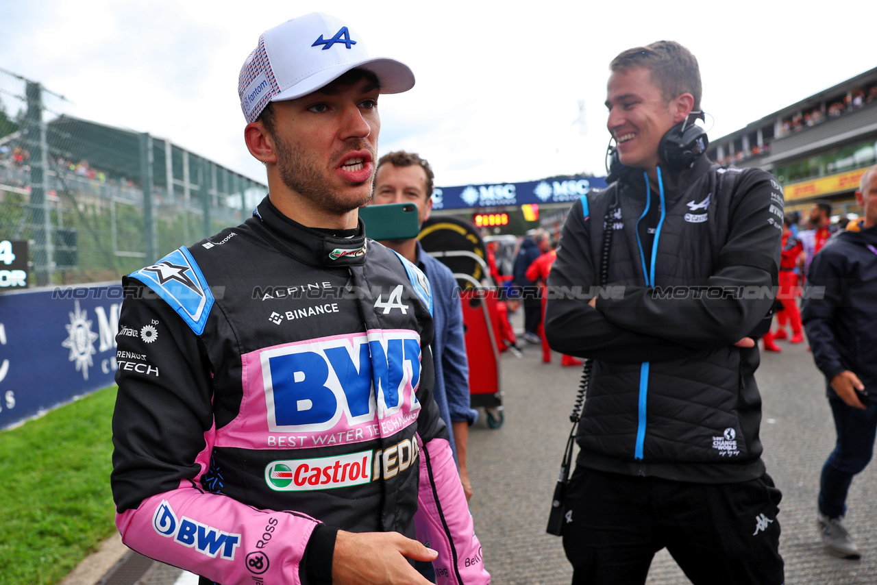 GP BELGIO, Pierre Gasly (FRA) Alpine F1 Team on the grid.

29.07.2023. Formula 1 World Championship, Rd 13, Belgian Grand Prix, Spa Francorchamps, Belgium, Sprint Day.

- www.xpbimages.com, EMail: requests@xpbimages.com © Copyright: Batchelor / XPB Images
