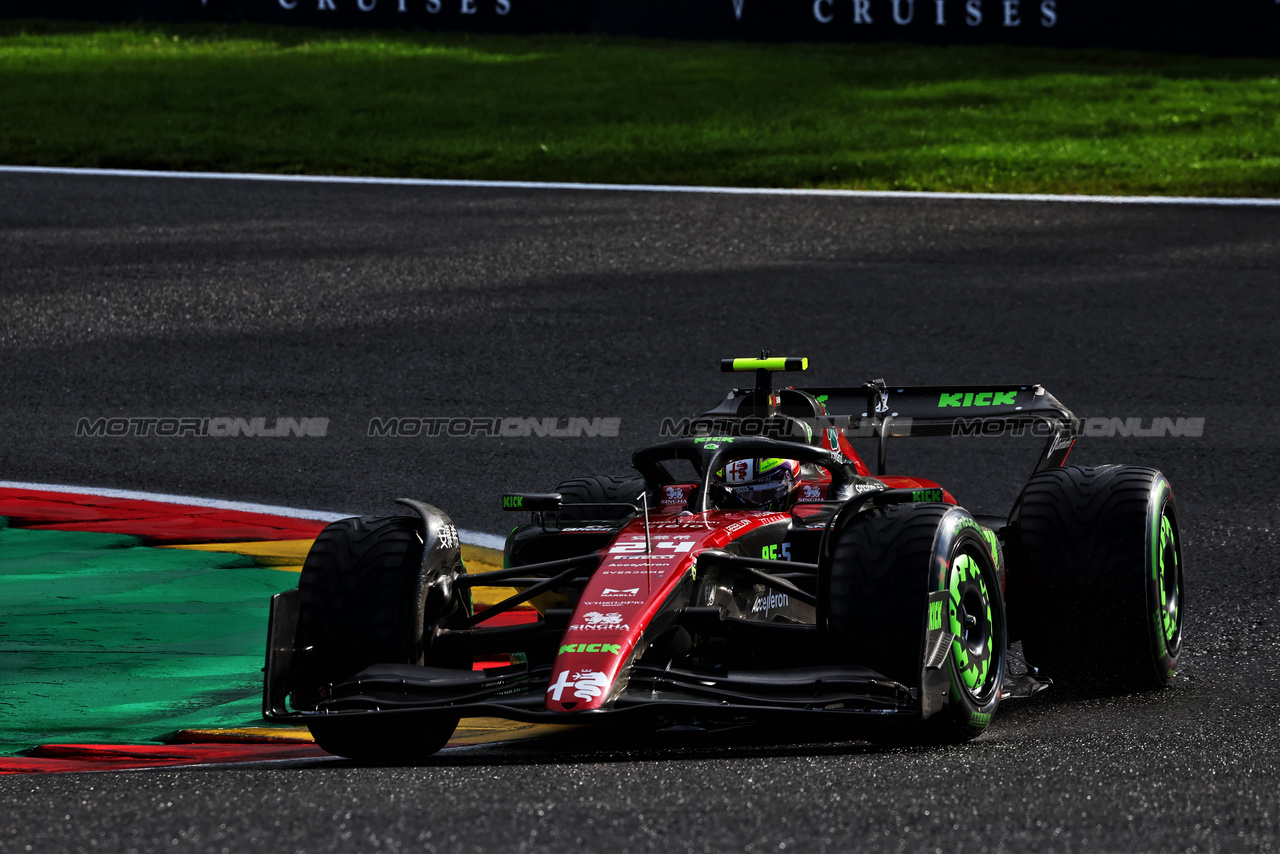 GP BELGIO, Zhou Guanyu (CHN) Alfa Romeo F1 Team C43.

29.07.2023. Formula 1 World Championship, Rd 13, Belgian Grand Prix, Spa Francorchamps, Belgium, Sprint Day.

 - www.xpbimages.com, EMail: requests@xpbimages.com © Copyright: Coates / XPB Images