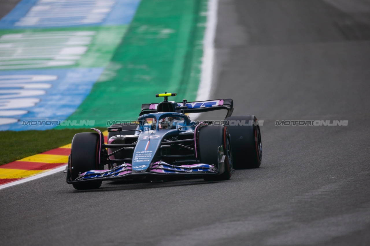 GP BELGIO, Pierre Gasly (FRA) Alpine F1 Team A523.

29.07.2023. Formula 1 World Championship, Rd 13, Belgian Grand Prix, Spa Francorchamps, Belgium, Sprint Day.

 - www.xpbimages.com, EMail: requests@xpbimages.com © Copyright: Rew / XPB Images