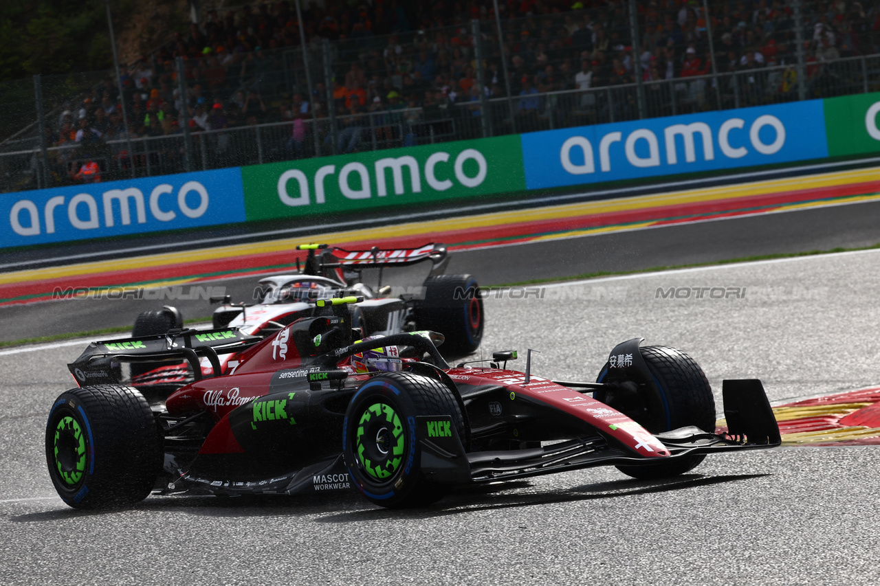 GP BELGIO, Zhou Guanyu (CHN) Alfa Romeo F1 Team C43.

29.07.2023. Formula 1 World Championship, Rd 13, Belgian Grand Prix, Spa Francorchamps, Belgium, Sprint Day.

- www.xpbimages.com, EMail: requests@xpbimages.com © Copyright: Batchelor / XPB Images