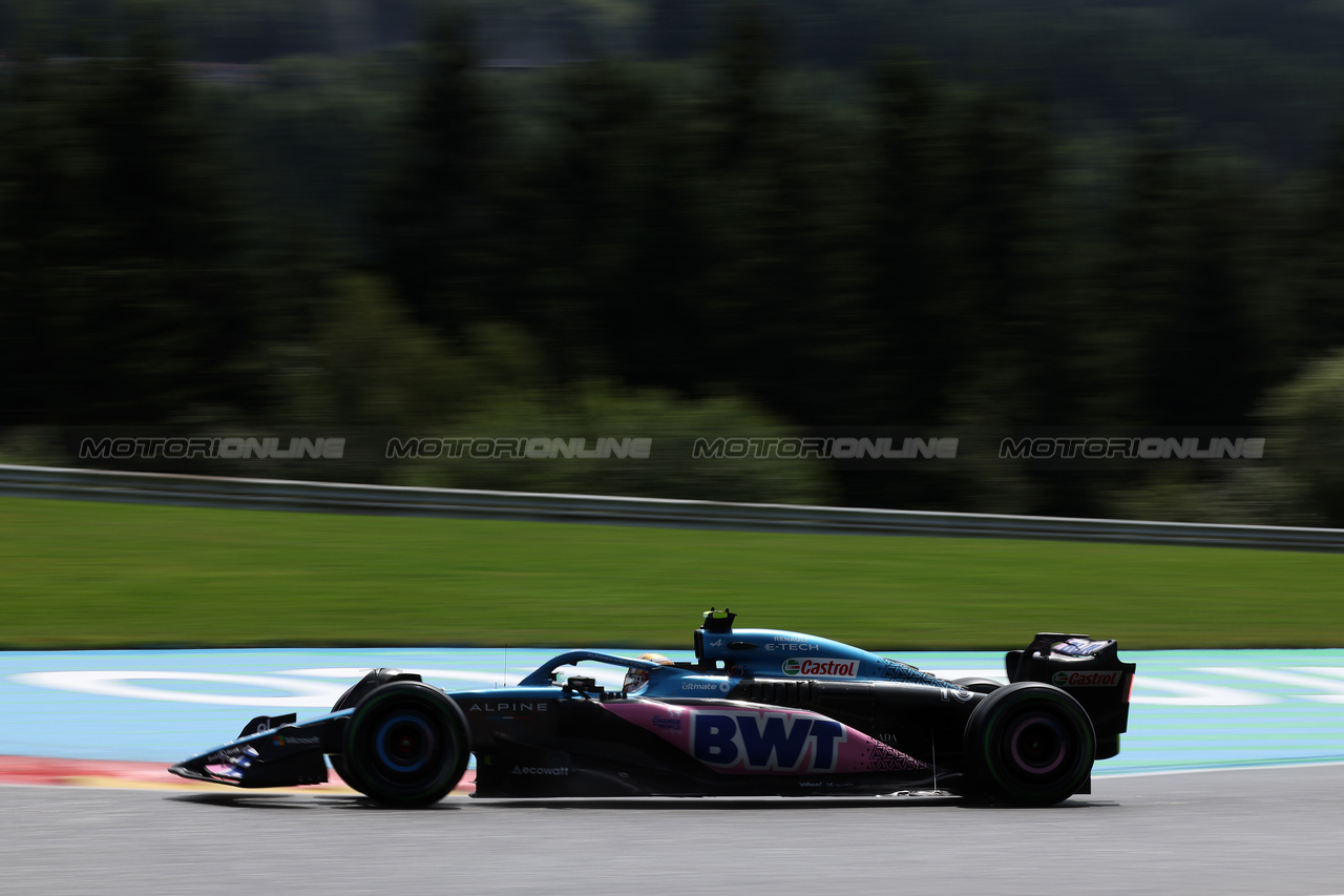 GP BELGIO, Pierre Gasly (FRA) Alpine F1 Team A523.

29.07.2023. Formula 1 World Championship, Rd 13, Belgian Grand Prix, Spa Francorchamps, Belgium, Sprint Day.

 - www.xpbimages.com, EMail: requests@xpbimages.com © Copyright: Rew / XPB Images
