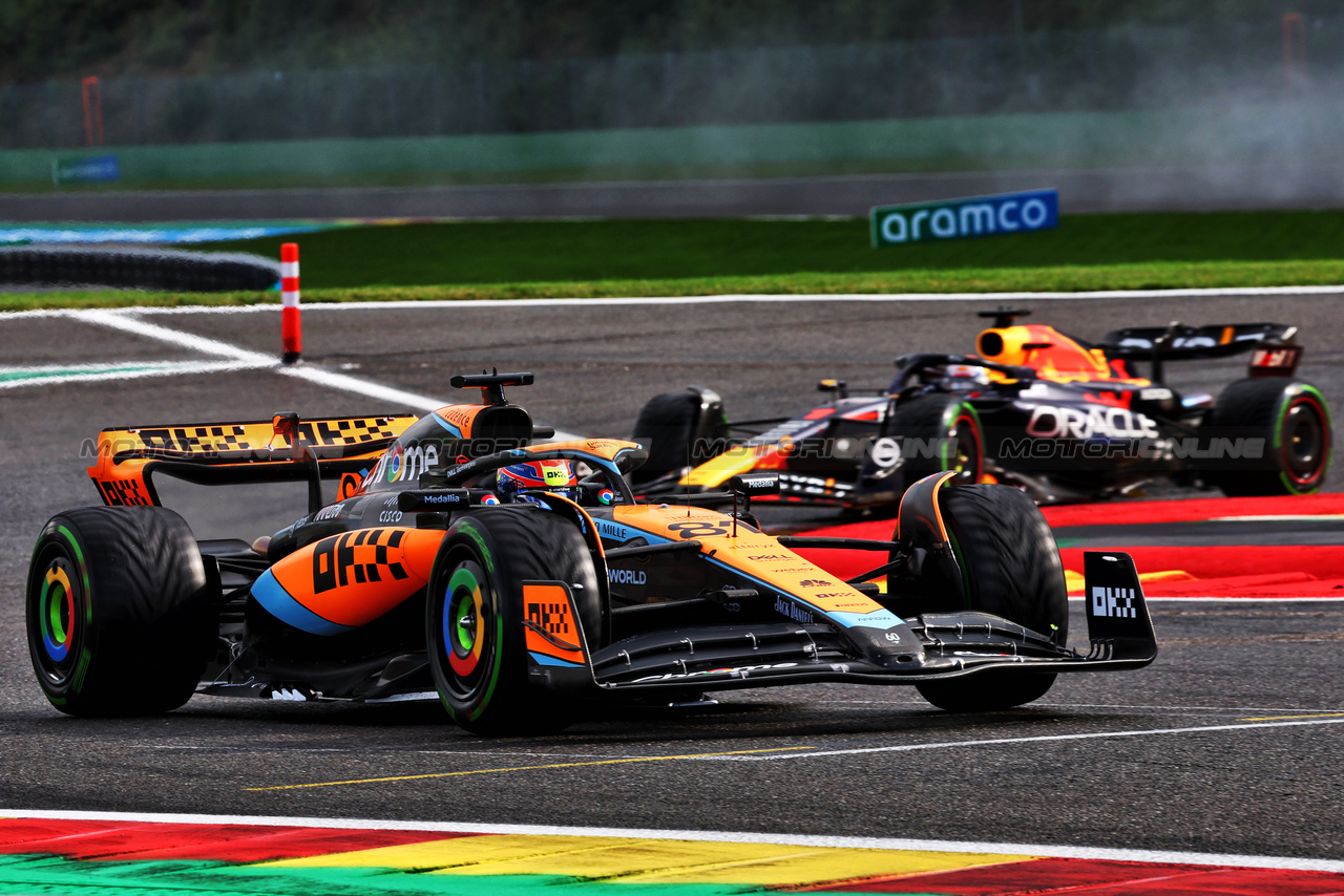 GP BELGIO, Oscar Piastri (AUS) McLaren MCL60.

29.07.2023. Formula 1 World Championship, Rd 13, Belgian Grand Prix, Spa Francorchamps, Belgium, Sprint Day.

- www.xpbimages.com, EMail: requests@xpbimages.com © Copyright: Batchelor / XPB Images