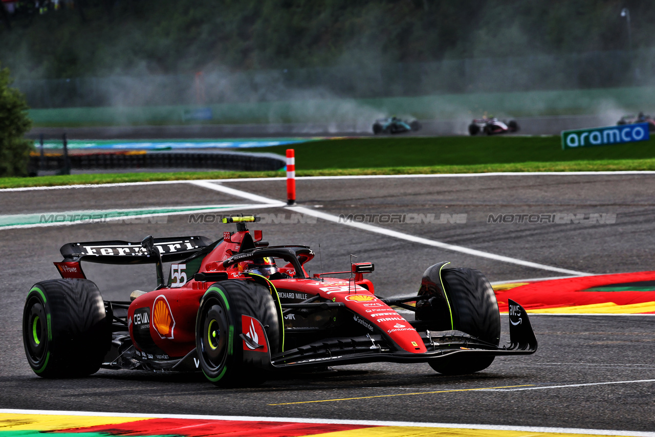 GP BELGIO, Carlos Sainz Jr (ESP) Ferrari SF-23.

29.07.2023. Formula 1 World Championship, Rd 13, Belgian Grand Prix, Spa Francorchamps, Belgium, Sprint Day.

- www.xpbimages.com, EMail: requests@xpbimages.com © Copyright: Batchelor / XPB Images
