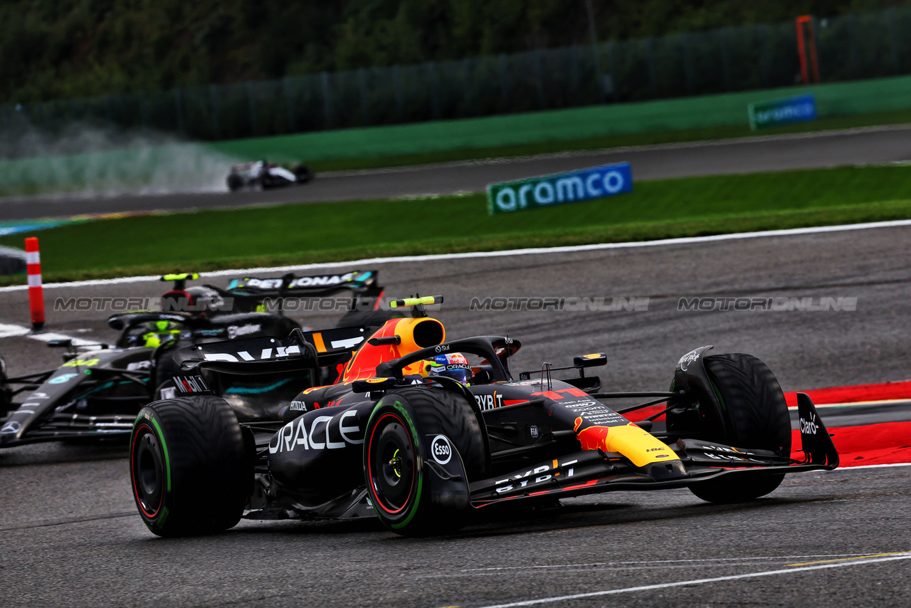 GP BELGIO, Sergio Perez (MEX) Red Bull Racing RB19.

29.07.2023. Formula 1 World Championship, Rd 13, Belgian Grand Prix, Spa Francorchamps, Belgium, Sprint Day.

- www.xpbimages.com, EMail: requests@xpbimages.com © Copyright: Batchelor / XPB Images