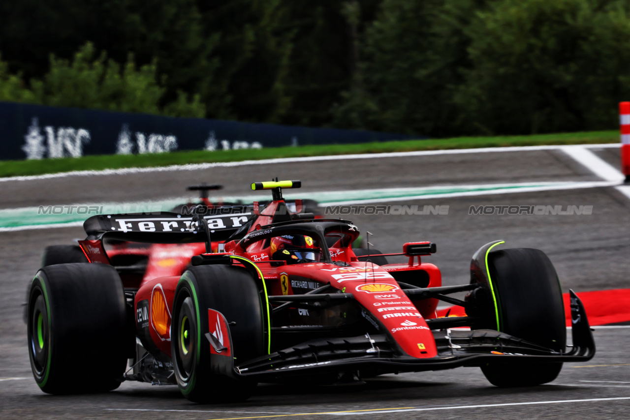 GP BELGIO, Carlos Sainz Jr (ESP) Ferrari SF-23.

29.07.2023. Formula 1 World Championship, Rd 13, Belgian Grand Prix, Spa Francorchamps, Belgium, Sprint Day.

- www.xpbimages.com, EMail: requests@xpbimages.com © Copyright: Batchelor / XPB Images