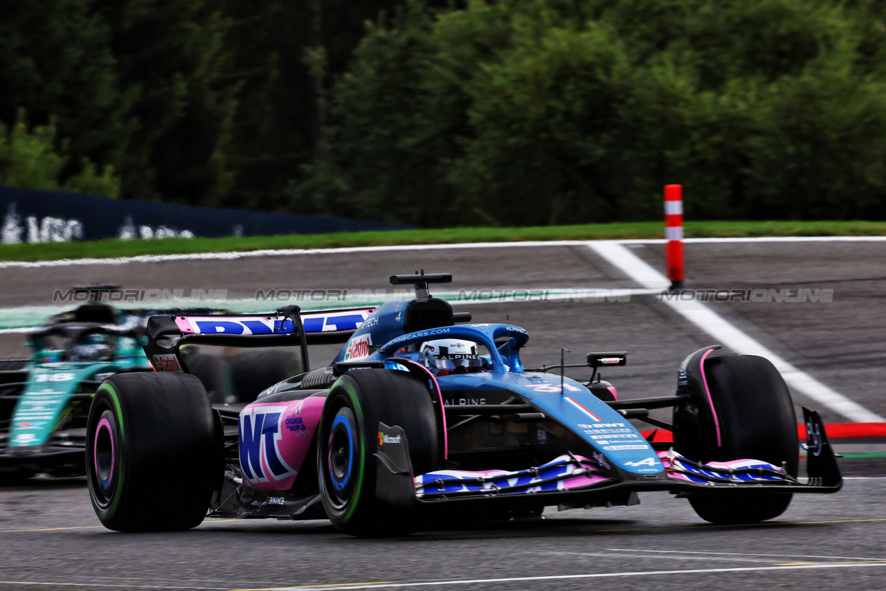 GP BELGIO, Esteban Ocon (FRA) Alpine F1 Team A523.

29.07.2023. Formula 1 World Championship, Rd 13, Belgian Grand Prix, Spa Francorchamps, Belgium, Sprint Day.

- www.xpbimages.com, EMail: requests@xpbimages.com © Copyright: Batchelor / XPB Images