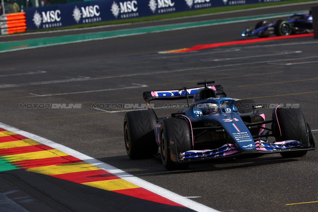 GP BELGIO, Esteban Ocon (FRA) Alpine F1 Team A523.

29.07.2023. Formula 1 World Championship, Rd 13, Belgian Grand Prix, Spa Francorchamps, Belgium, Sprint Day.

- www.xpbimages.com, EMail: requests@xpbimages.com © Copyright: Batchelor / XPB Images
