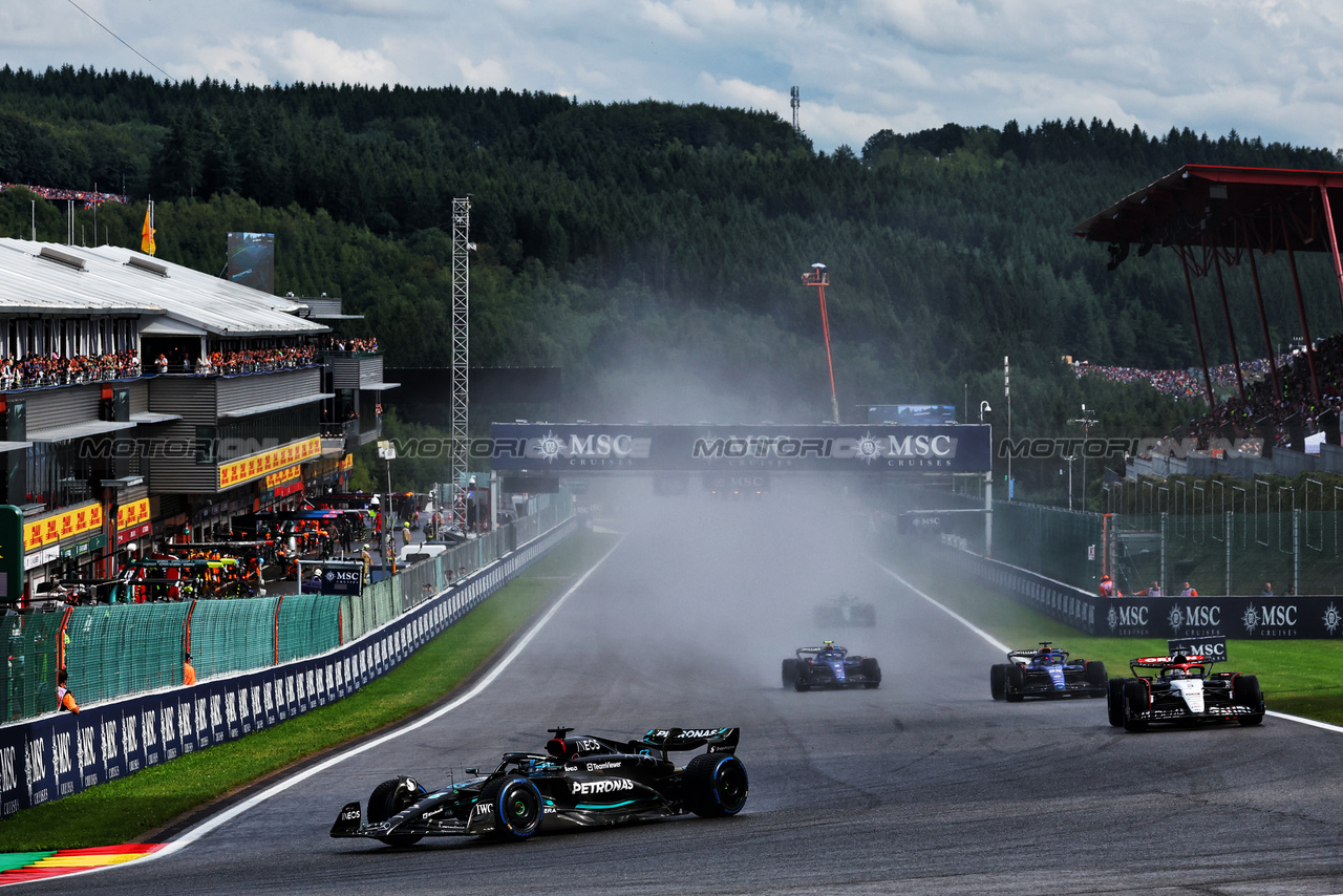 GP BELGIO, George Russell (GBR) Mercedes AMG F1 W14.

29.07.2023. Formula 1 World Championship, Rd 13, Belgian Grand Prix, Spa Francorchamps, Belgium, Sprint Day.

 - www.xpbimages.com, EMail: requests@xpbimages.com © Copyright: Coates / XPB Images