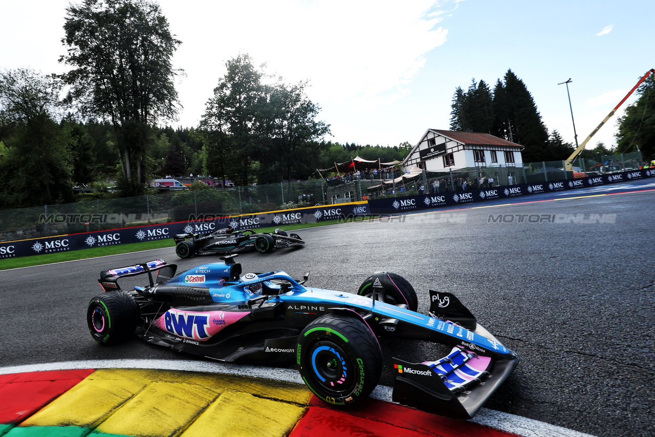 GP BELGIO, Esteban Ocon (FRA) Alpine F1 Team A523.

29.07.2023. Formula 1 World Championship, Rd 13, Belgian Grand Prix, Spa Francorchamps, Belgium, Sprint Day.

- www.xpbimages.com, EMail: requests@xpbimages.com © Copyright: Bearne / XPB Images