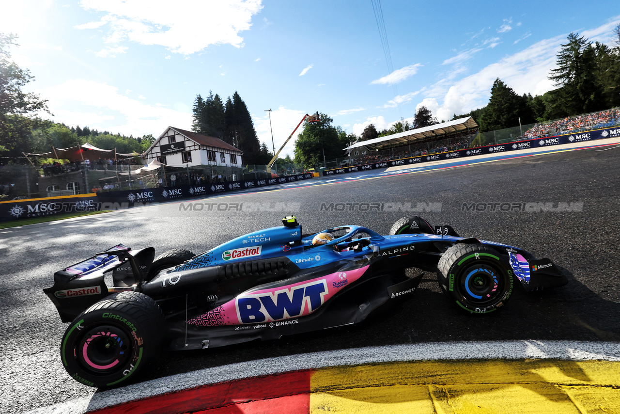 GP BELGIO, Pierre Gasly (FRA) Alpine F1 Team A523.

29.07.2023. Formula 1 World Championship, Rd 13, Belgian Grand Prix, Spa Francorchamps, Belgium, Sprint Day.

- www.xpbimages.com, EMail: requests@xpbimages.com © Copyright: Bearne / XPB Images