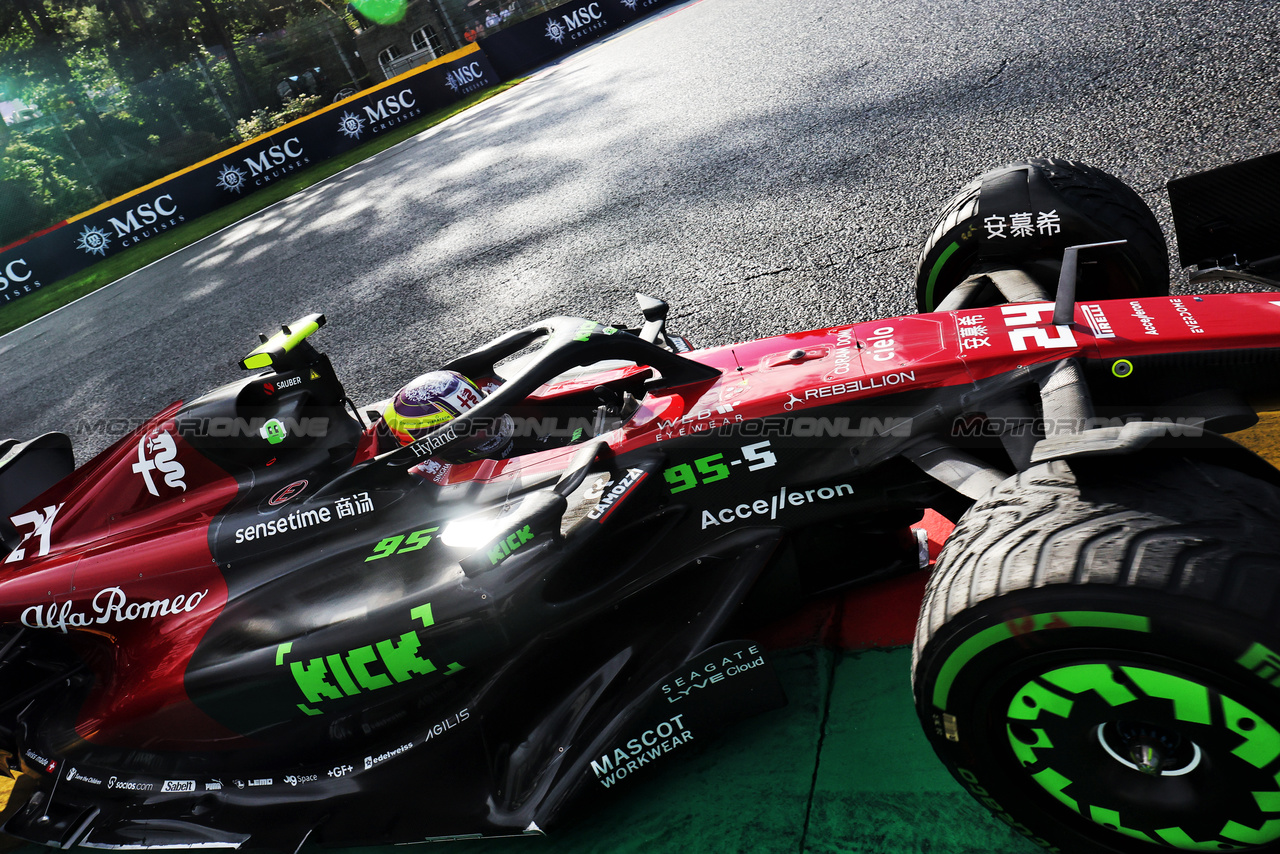 GP BELGIO, Zhou Guanyu (CHN) Alfa Romeo F1 Team C43.

29.07.2023. Formula 1 World Championship, Rd 13, Belgian Grand Prix, Spa Francorchamps, Belgium, Sprint Day.

- www.xpbimages.com, EMail: requests@xpbimages.com © Copyright: Bearne / XPB Images