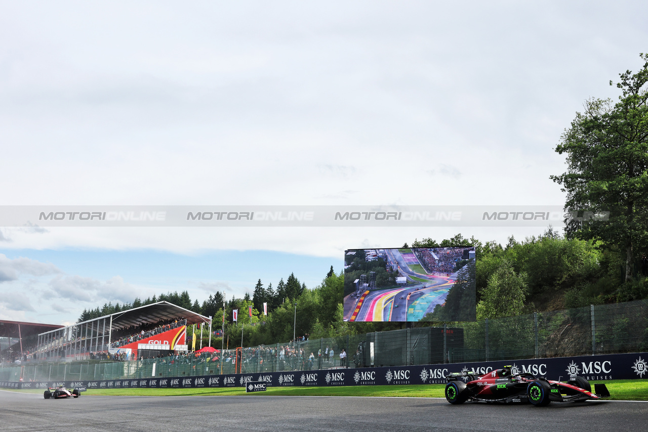 GP BELGIO, Zhou Guanyu (CHN) Alfa Romeo F1 Team C43.

29.07.2023. Formula 1 World Championship, Rd 13, Belgian Grand Prix, Spa Francorchamps, Belgium, Sprint Day.

- www.xpbimages.com, EMail: requests@xpbimages.com © Copyright: Bearne / XPB Images