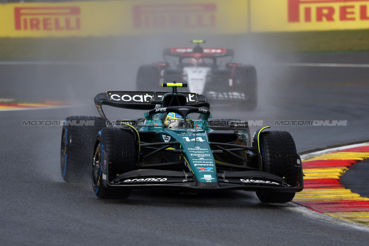 GP BELGIO, Fernando Alonso (ESP) Aston Martin F1 Team AMR23.

29.07.2023. Formula 1 World Championship, Rd 13, Belgian Grand Prix, Spa Francorchamps, Belgium, Sprint Day.

 - www.xpbimages.com, EMail: requests@xpbimages.com © Copyright: Rew / XPB Images