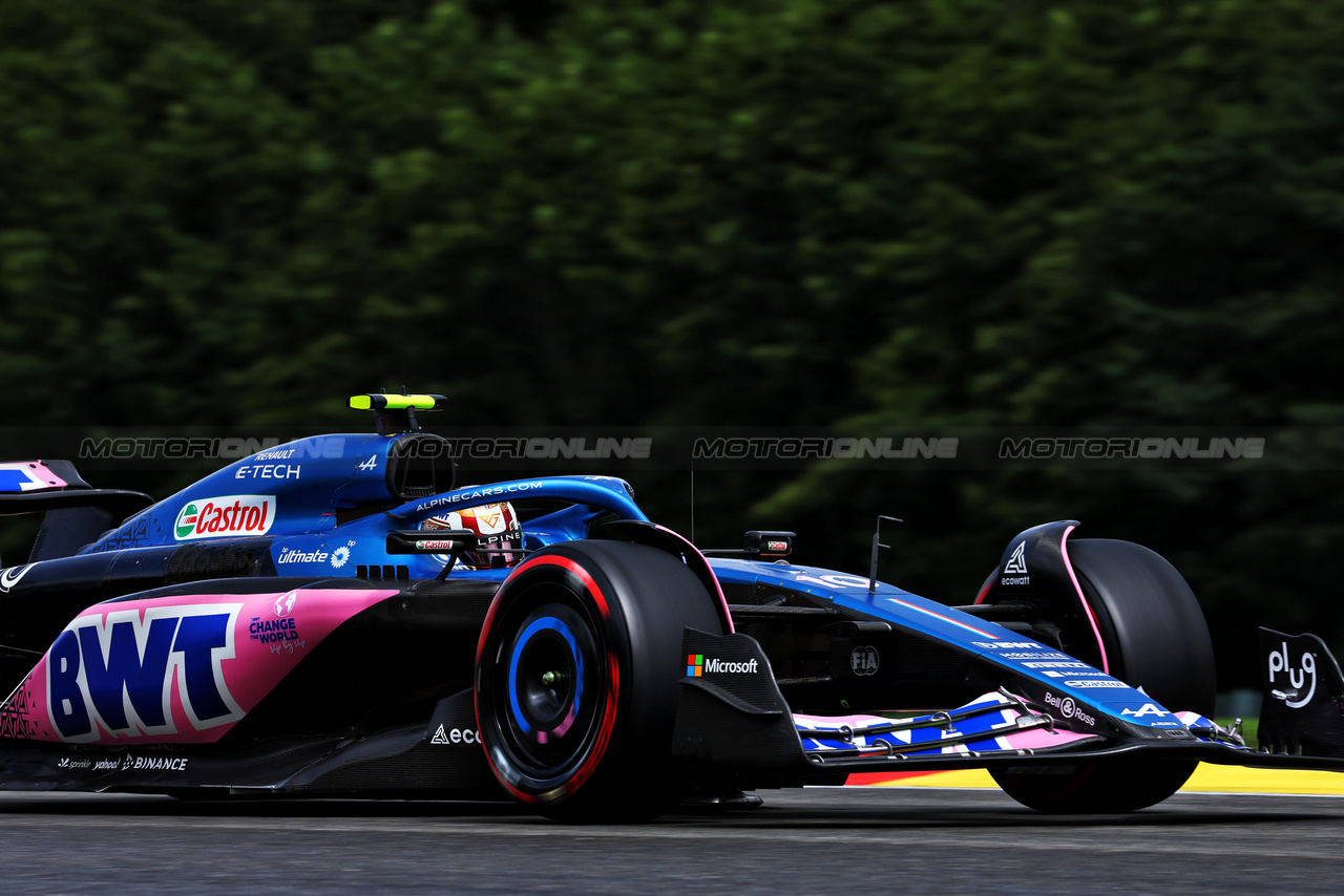 GP BELGIO, Pierre Gasly (FRA) Alpine F1 Team A523.

29.07.2023. Formula 1 World Championship, Rd 13, Belgian Grand Prix, Spa Francorchamps, Belgium, Sprint Day.

 - www.xpbimages.com, EMail: requests@xpbimages.com © Copyright: Coates / XPB Images