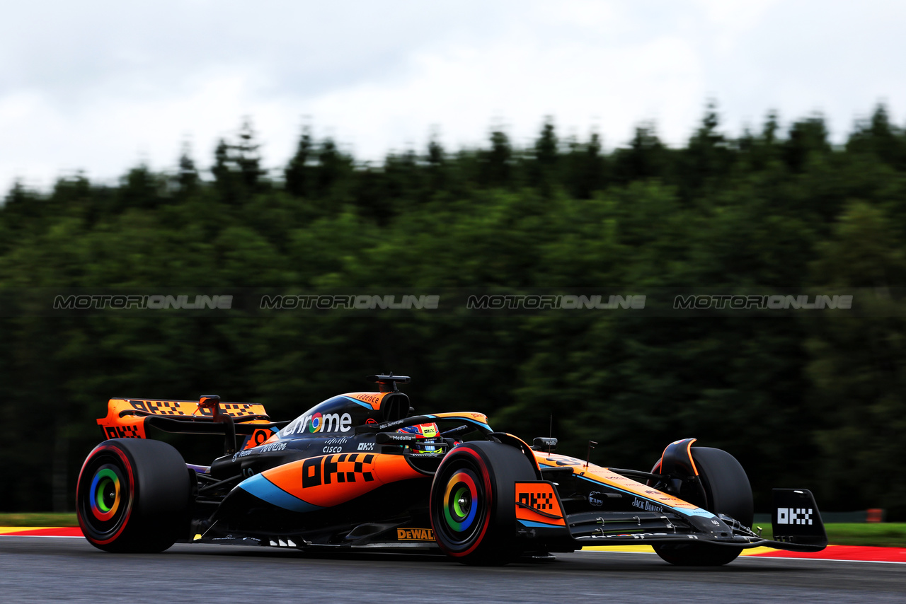 GP BELGIO, Oscar Piastri (AUS) McLaren MCL60.

29.07.2023. Formula 1 World Championship, Rd 13, Belgian Grand Prix, Spa Francorchamps, Belgium, Sprint Day.

 - www.xpbimages.com, EMail: requests@xpbimages.com © Copyright: Coates / XPB Images