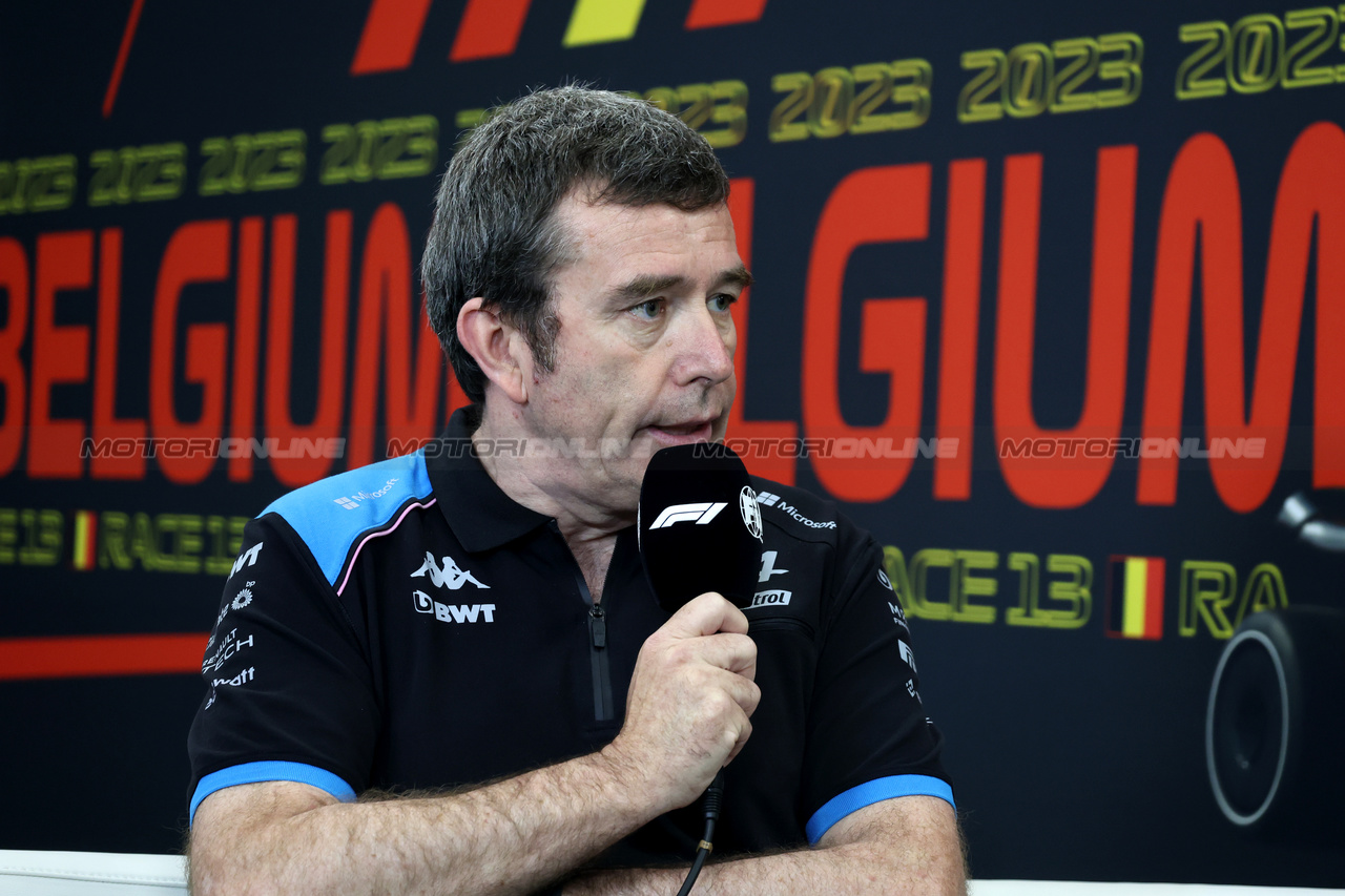 GP BELGIO, Bruno Famin (FRA) Alpine Motorsports Vice President in the FIA Press Conference.

28.07.2023. Formula 1 World Championship, Rd 13, Belgian Grand Prix, Spa Francorchamps, Belgium, Qualifiche Day.

- www.xpbimages.com, EMail: requests@xpbimages.com © Copyright: Bearne / XPB Images