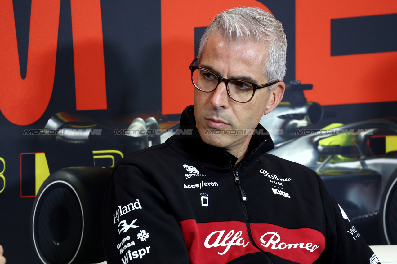 GP BELGIO, Alessandro Alunni Bravi (ITA) Alfa Romeo F1 Team Managing Director e Team Representative in the FIA Press Conference.

28.07.2023. Formula 1 World Championship, Rd 13, Belgian Grand Prix, Spa Francorchamps, Belgium, Qualifiche Day.

- www.xpbimages.com, EMail: requests@xpbimages.com © Copyright: Bearne / XPB Images
