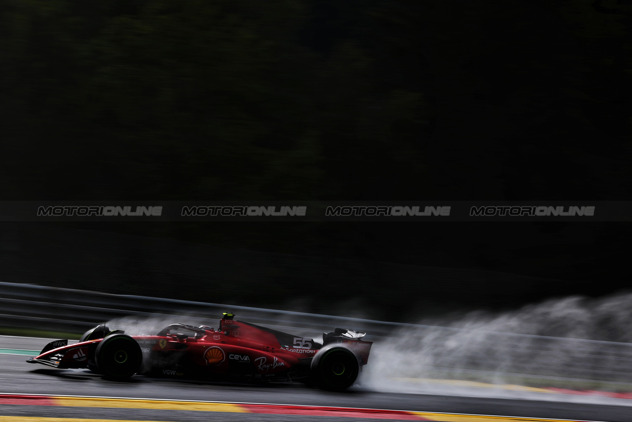 GP BELGIO, Carlos Sainz Jr (ESP) Ferrari SF-23.

28.07.2023. Formula 1 World Championship, Rd 13, Belgian Grand Prix, Spa Francorchamps, Belgium, Qualifiche Day.

 - www.xpbimages.com, EMail: requests@xpbimages.com © Copyright: Coates / XPB Images