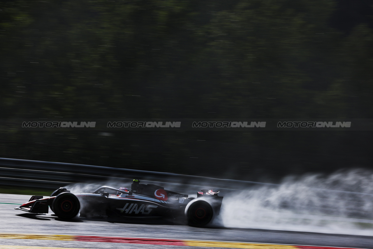 GP BELGIO, Nico Hulkenberg (GER) Haas VF-23.

28.07.2023. Formula 1 World Championship, Rd 13, Belgian Grand Prix, Spa Francorchamps, Belgium, Qualifiche Day.

 - www.xpbimages.com, EMail: requests@xpbimages.com © Copyright: Coates / XPB Images