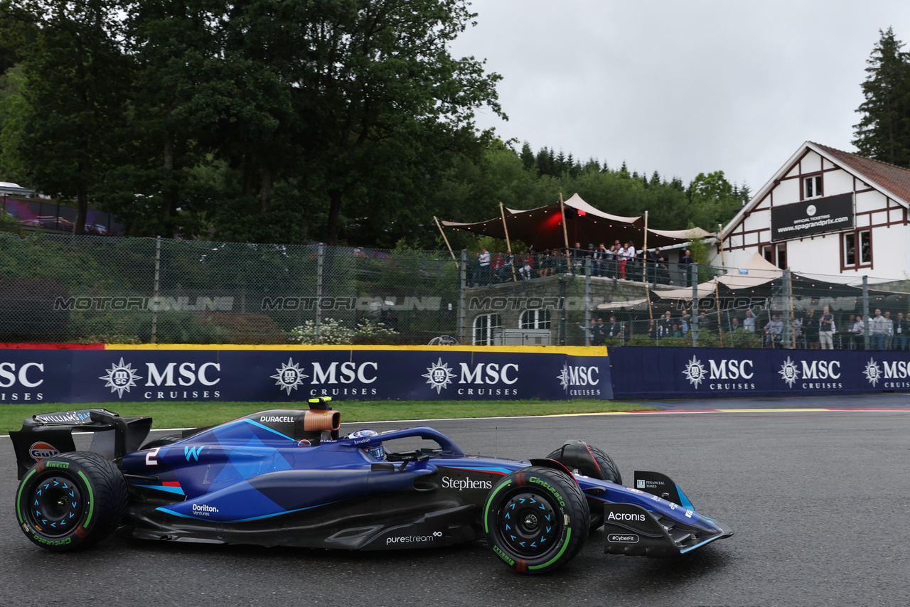 GP BELGIO, Logan Sargeant (USA) Williams Racing FW45.

28.07.2023. Formula 1 World Championship, Rd 13, Belgian Grand Prix, Spa Francorchamps, Belgium, Qualifiche Day.

- www.xpbimages.com, EMail: requests@xpbimages.com © Copyright: Bearne / XPB Images