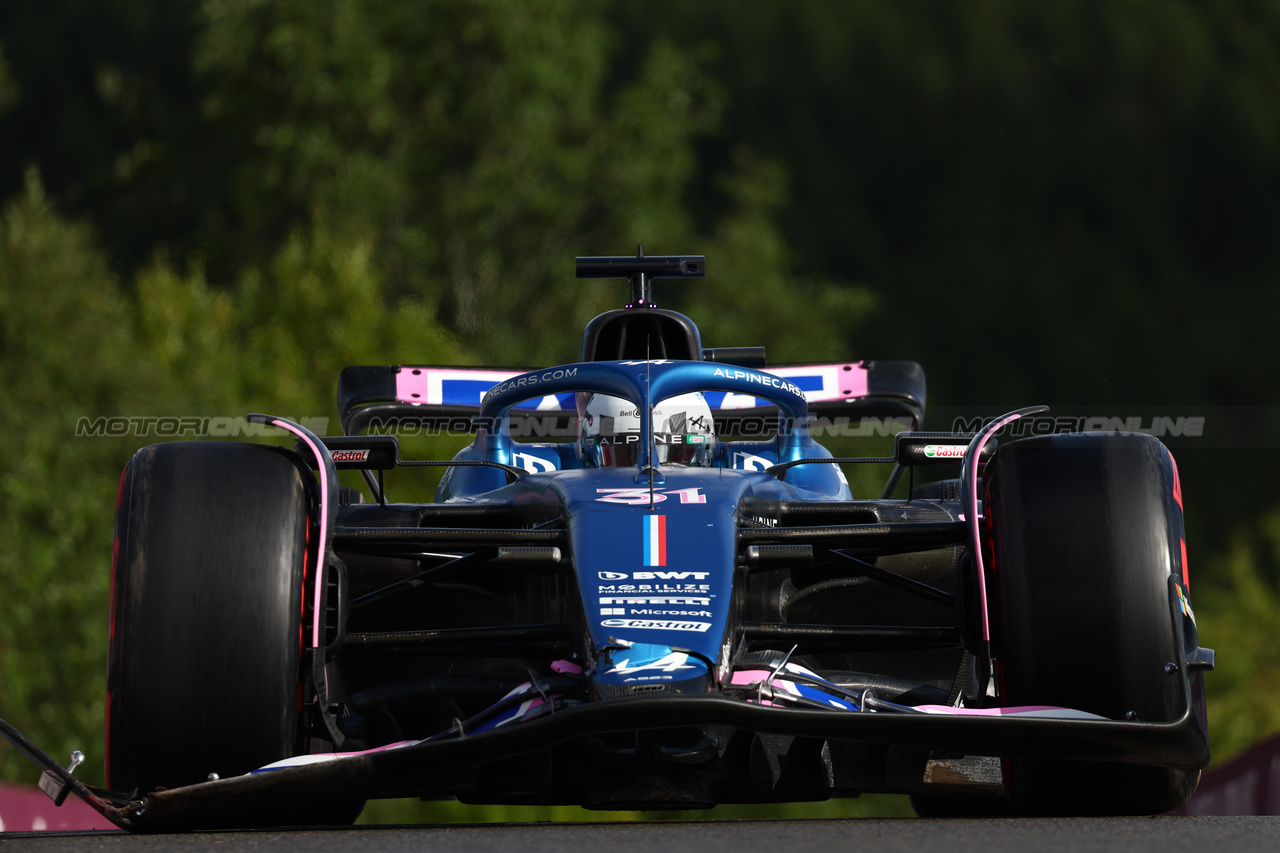 GP BELGIO, Esteban Ocon (FRA) Alpine F1 Team A523.

28.07.2023. Formula 1 World Championship, Rd 13, Belgian Grand Prix, Spa Francorchamps, Belgium, Qualifiche Day.

- www.xpbimages.com, EMail: requests@xpbimages.com © Copyright: Batchelor / XPB Images