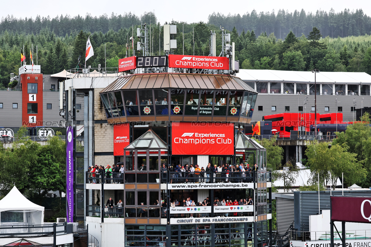 GP BELGIO, Circuit Atmosfera - timing tower.

28.07.2023. Formula 1 World Championship, Rd 13, Belgian Grand Prix, Spa Francorchamps, Belgium, Qualifiche Day.

- www.xpbimages.com, EMail: requests@xpbimages.com © Copyright: Moy / XPB Images