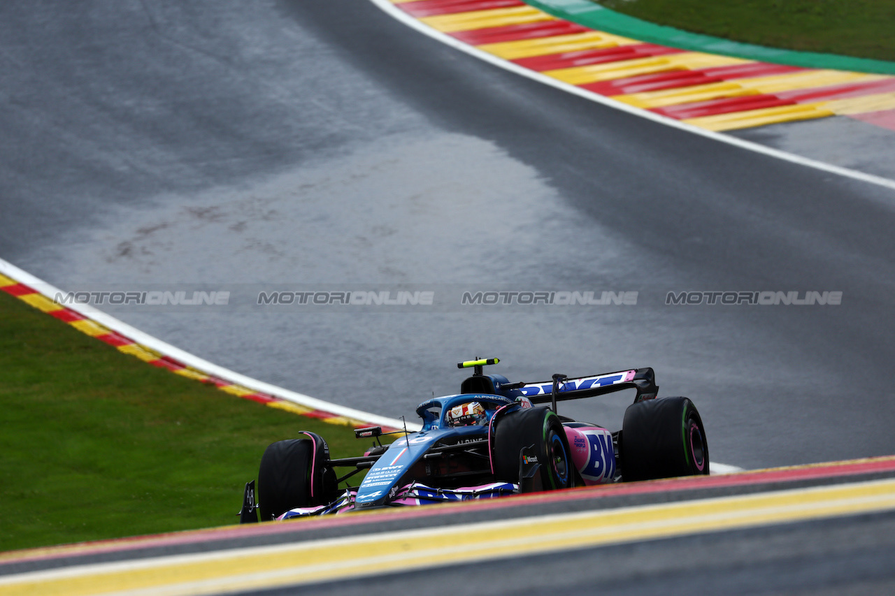 GP BELGIO, Pierre Gasly (FRA) Alpine F1 Team A523.
28.07.2023. Formula 1 World Championship, Rd 13, Belgian Grand Prix, Spa Francorchamps, Belgium, Qualifiche Day.
 - www.xpbimages.com, EMail: requests@xpbimages.com © Copyright: Coates / XPB Images