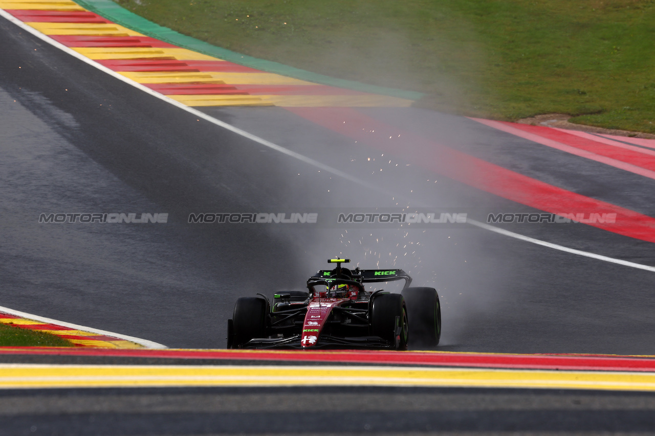 GP BELGIO, Zhou Guanyu (CHN) Alfa Romeo F1 Team C43.
28.07.2023. Formula 1 World Championship, Rd 13, Belgian Grand Prix, Spa Francorchamps, Belgium, Qualifiche Day.
 - www.xpbimages.com, EMail: requests@xpbimages.com © Copyright: Coates / XPB Images
