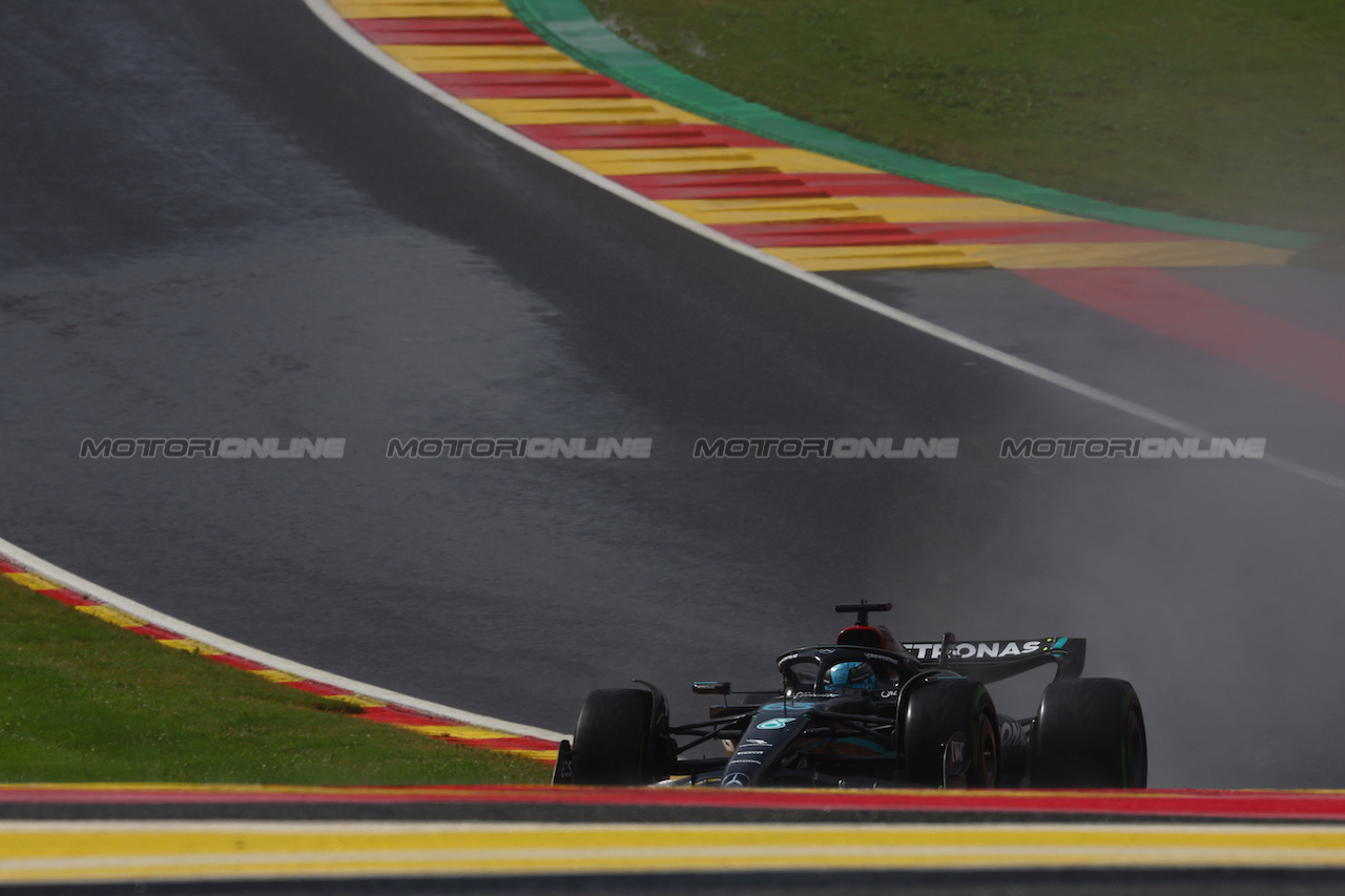 GP BELGIO, George Russell (GBR) Mercedes AMG F1 W14.
28.07.2023. Formula 1 World Championship, Rd 13, Belgian Grand Prix, Spa Francorchamps, Belgium, Qualifiche Day.
 - www.xpbimages.com, EMail: requests@xpbimages.com © Copyright: Coates / XPB Images
