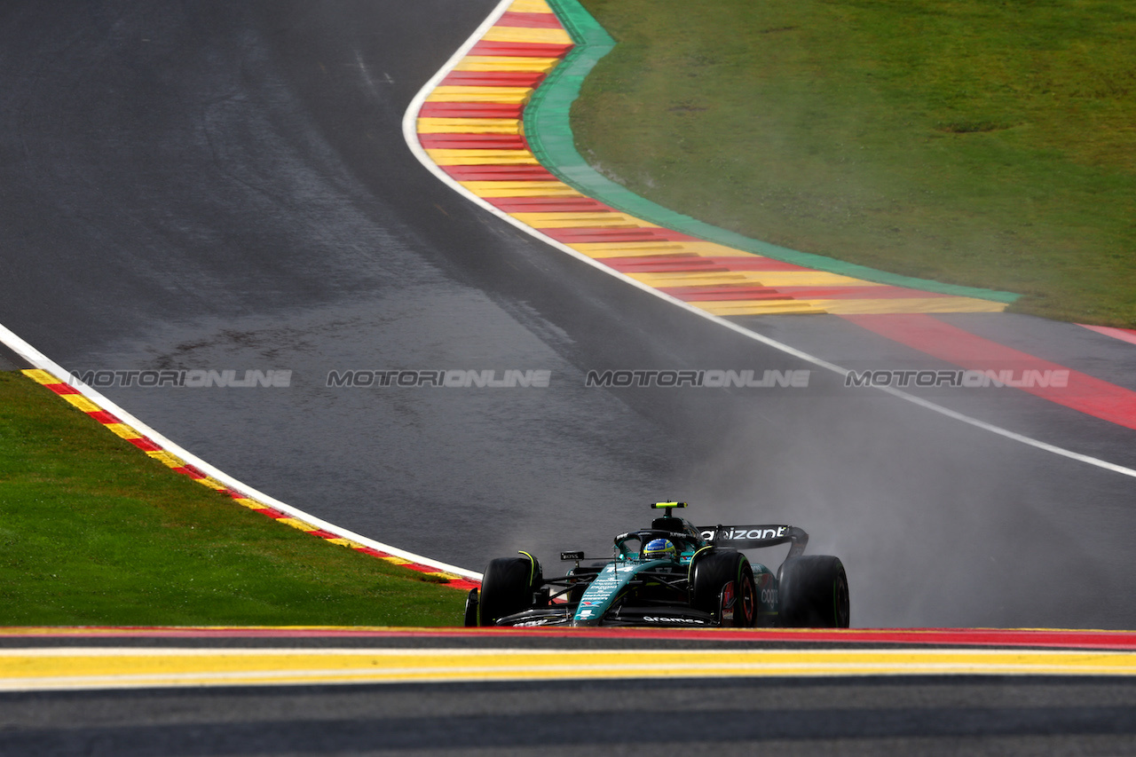 GP BELGIO, Fernando Alonso (ESP) Aston Martin F1 Team AMR23.
28.07.2023. Formula 1 World Championship, Rd 13, Belgian Grand Prix, Spa Francorchamps, Belgium, Qualifiche Day.
 - www.xpbimages.com, EMail: requests@xpbimages.com © Copyright: Coates / XPB Images