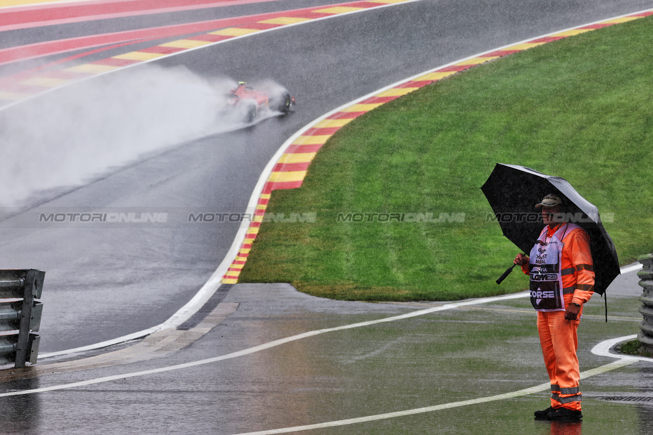 GP BELGIO, Carlos Sainz Jr (ESP) Ferrari SF-23.

28.07.2023. Formula 1 World Championship, Rd 13, Belgian Grand Prix, Spa Francorchamps, Belgium, Qualifiche Day.

- www.xpbimages.com, EMail: requests@xpbimages.com © Copyright: Moy / XPB Images