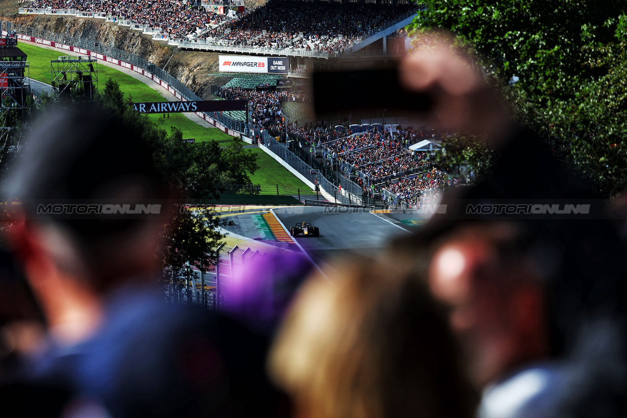 GP BELGIO, Sergio Perez (MEX) Red Bull Racing RB19.
28.07.2023. Formula 1 World Championship, Rd 13, Belgian Grand Prix, Spa Francorchamps, Belgium, Qualifiche Day.
 - www.xpbimages.com, EMail: requests@xpbimages.com © Copyright: Coates / XPB Images