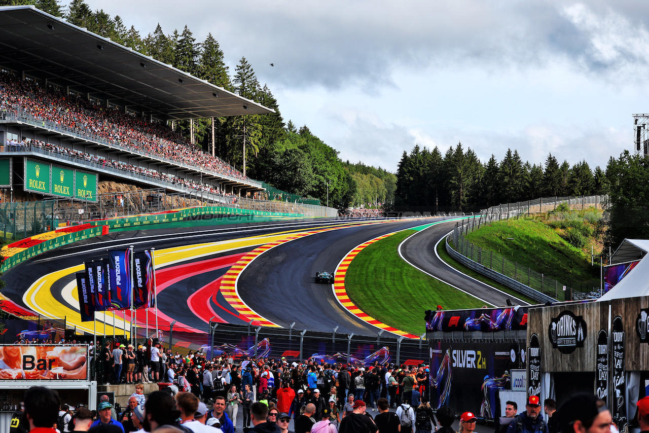 GP BELGIO, Lance Stroll (CDN) Aston Martin F1 Team AMR23.
28.07.2023. Formula 1 World Championship, Rd 13, Belgian Grand Prix, Spa Francorchamps, Belgium, Qualifiche Day.
 - www.xpbimages.com, EMail: requests@xpbimages.com © Copyright: Coates / XPB Images