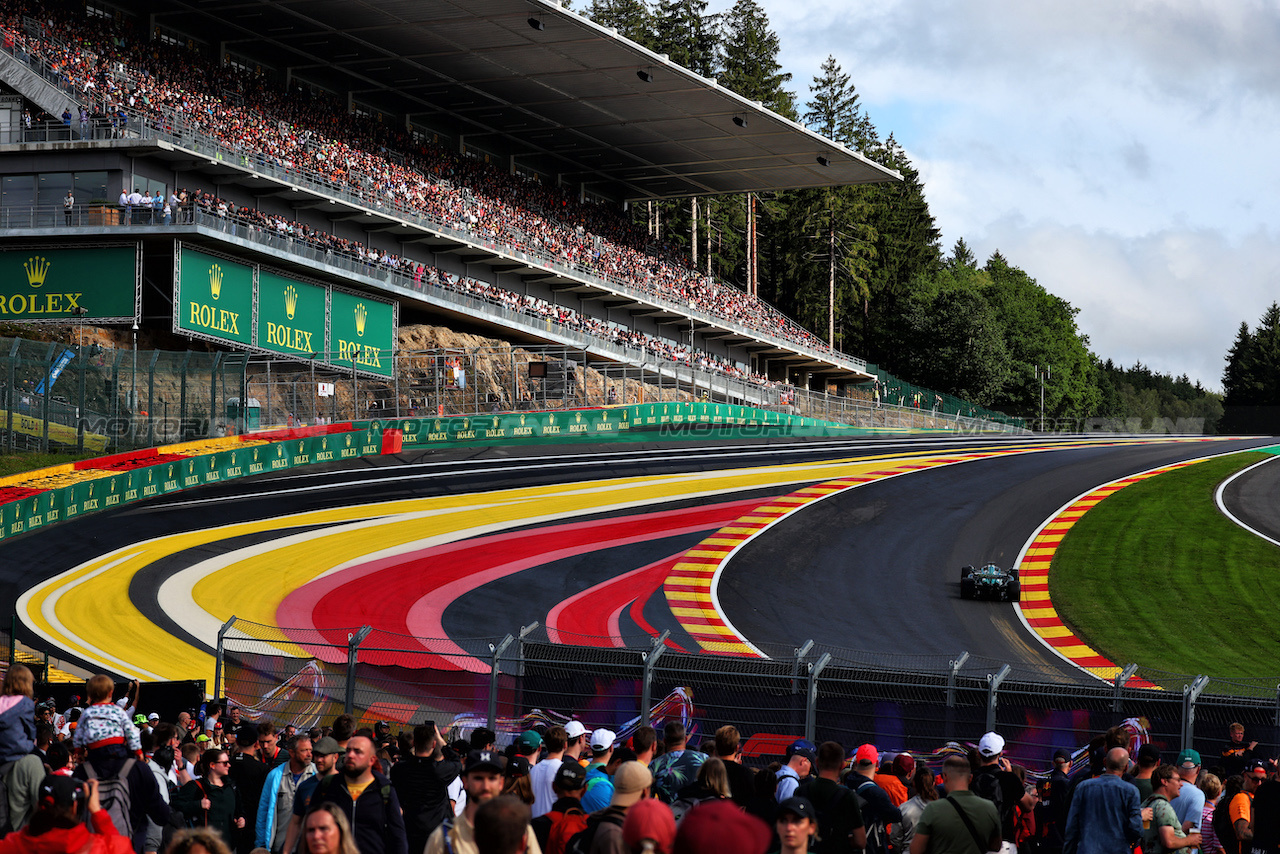 GP BELGIO, Lance Stroll (CDN) Aston Martin F1 Team AMR23.
28.07.2023. Formula 1 World Championship, Rd 13, Belgian Grand Prix, Spa Francorchamps, Belgium, Qualifiche Day.
 - www.xpbimages.com, EMail: requests@xpbimages.com © Copyright: Coates / XPB Images