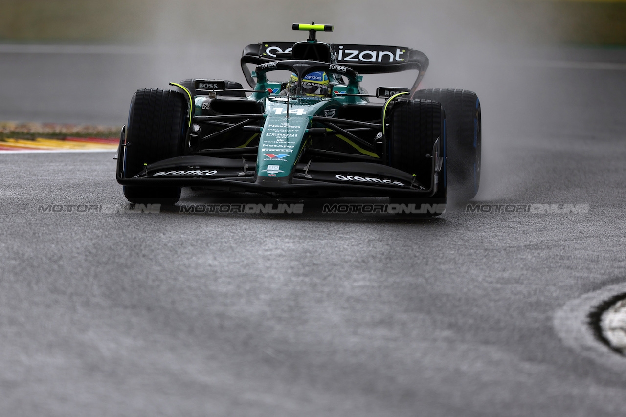 GP BELGIO, Fernando Alonso (ESP) Aston Martin F1 Team AMR23.
28.07.2023. Formula 1 World Championship, Rd 13, Belgian Grand Prix, Spa Francorchamps, Belgium, Qualifiche Day.
 - www.xpbimages.com, EMail: requests@xpbimages.com © Copyright: Rew / XPB Images