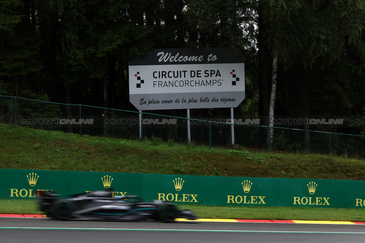 GP BELGIO, George Russell (GBR) Mercedes AMG F1 W14.
28.07.2023. Formula 1 World Championship, Rd 13, Belgian Grand Prix, Spa Francorchamps, Belgium, Qualifiche Day.
- www.xpbimages.com, EMail: requests@xpbimages.com © Copyright: Moy / XPB Images