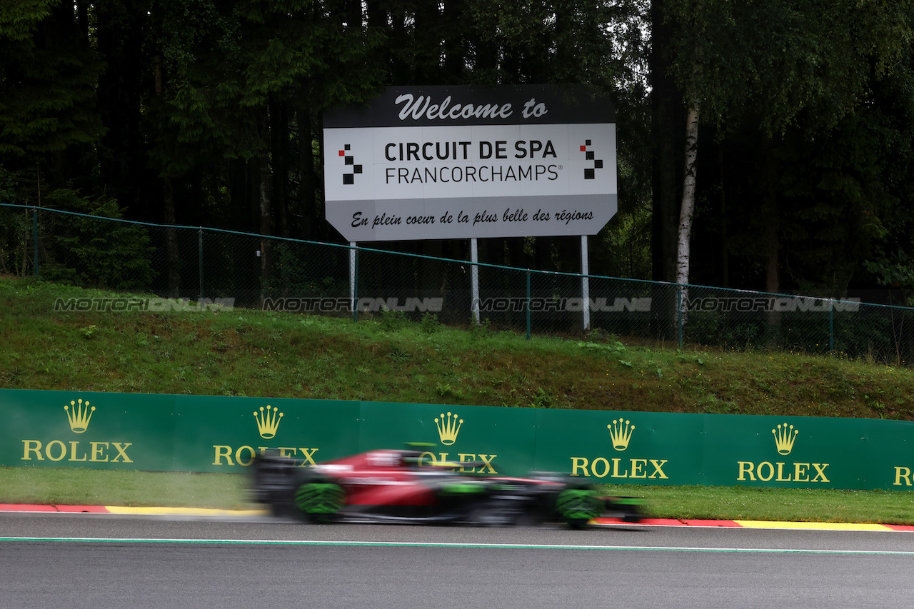 GP BELGIO, Zhou Guanyu (CHN) Alfa Romeo F1 Team C43.
28.07.2023. Formula 1 World Championship, Rd 13, Belgian Grand Prix, Spa Francorchamps, Belgium, Qualifiche Day.
- www.xpbimages.com, EMail: requests@xpbimages.com © Copyright: Moy / XPB Images