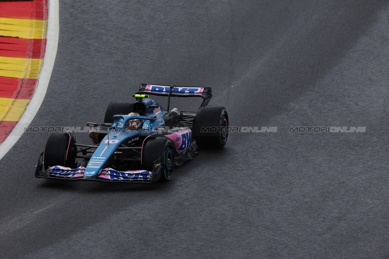 GP BELGIO, Pierre Gasly (FRA) Alpine F1 Team A523.
28.07.2023. Formula 1 World Championship, Rd 13, Belgian Grand Prix, Spa Francorchamps, Belgium, Qualifiche Day.
 - www.xpbimages.com, EMail: requests@xpbimages.com © Copyright: Rew / XPB Images