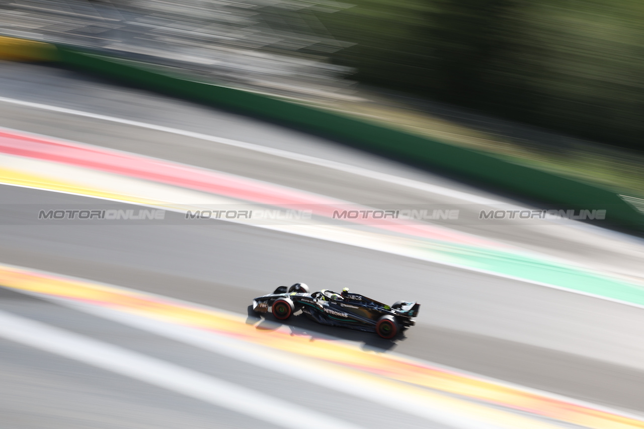 GP BELGIO, Lewis Hamilton (GBR) Mercedes AMG F1 W14.
28.07.2023. Formula 1 World Championship, Rd 13, Belgian Grand Prix, Spa Francorchamps, Belgium, Qualifiche Day.
 - www.xpbimages.com, EMail: requests@xpbimages.com © Copyright: Rew / XPB Images